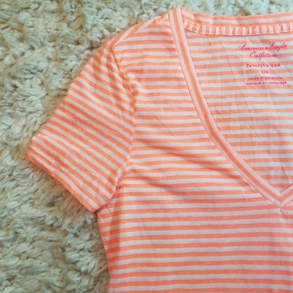AMERICAN EAGLE NEON STRIPED FAVORITE TEE SZ L♡ - Picture 2 of 8